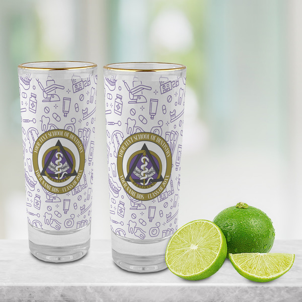 Dental Insignia / Emblem Glass Shot Glass - 2oz - Lifestyle