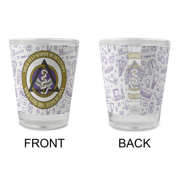 Dental Insignia / Emblem Glass Shot Glass - Standard - Front & Back