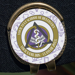 Dental Insignia / Emblem Golf Ball Marker - Hat Clip - Gold (Personalized)