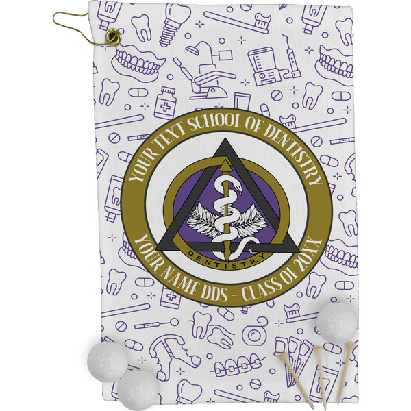 Dental Insignia / Emblem Golf Towel (Personalized) - FRONT (Small Full Print)