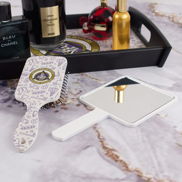 Dental Insignia / Emblem Hair Brush - With Hand Mirror