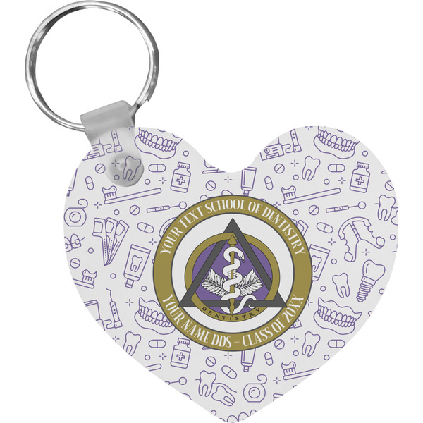 Custom Dental Insignia / Emblem Heart Plastic Keychain (Personalized)