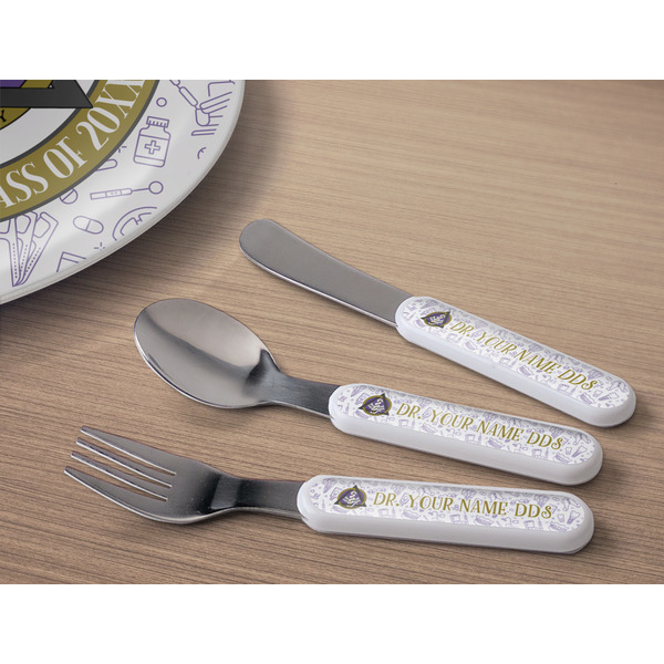 Dental Insignia / Emblem Kids Flatware w/ Plate