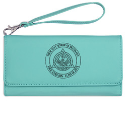 Dental Insignia / Emblem Ladies Leatherette Wallet - Laser Engraved - Teal (Personalized)