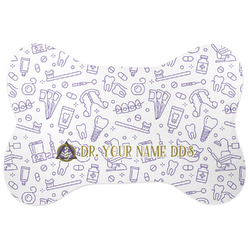 Dental Insignia / Emblem Bone Shaped Dog Food Mat - Large (Personalized)