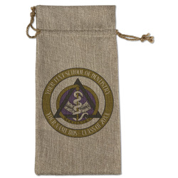 Dental Insignia / Emblem Burlap Gift Bag - Large - Single-Sided (Personalized)