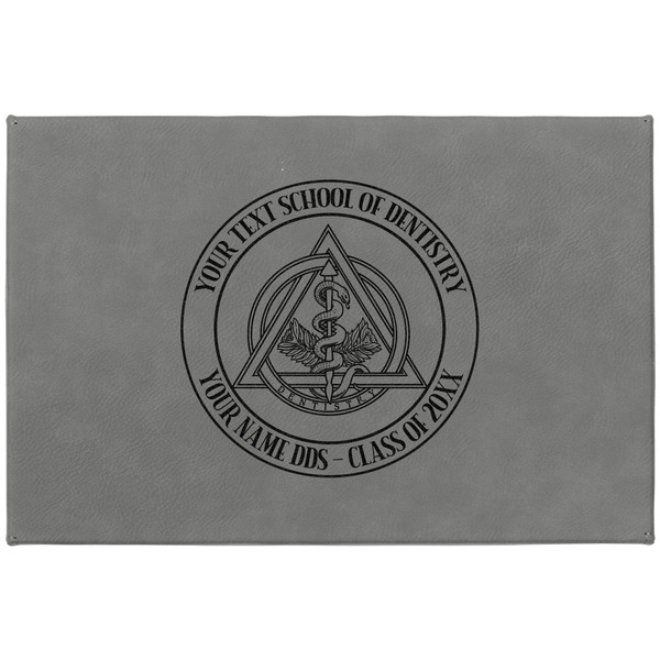 Dental Insignia / Emblem Large Engraved Gift Box with Leather Lid - Approval