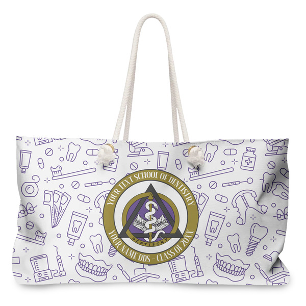 Custom Dental Insignia / Emblem Large Tote Bag with Rope Handles (Personalized)