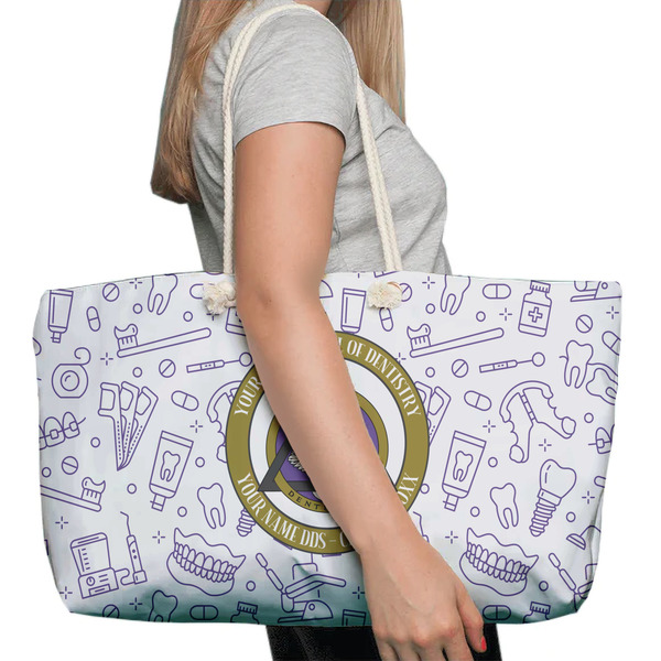 Dental Insignia / Emblem Large Rope Tote Bag - In Context View