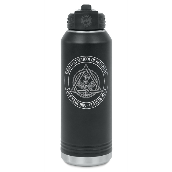Custom Dental Insignia / Emblem Water Bottle - Laser Engraved - Single-Sided (Personalized)
