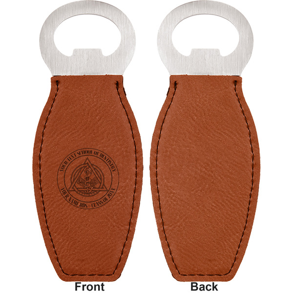 Dental Insignia / Emblem Leather Bar Bottle Opener - Front and Back (single sided)