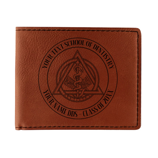 Custom Dental Insignia / Emblem Leatherette Bifold Wallet - Double-Sided (Personalized)