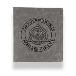 Emblem of Dentistry Leather Binder - 1" - Grey (Personalized)