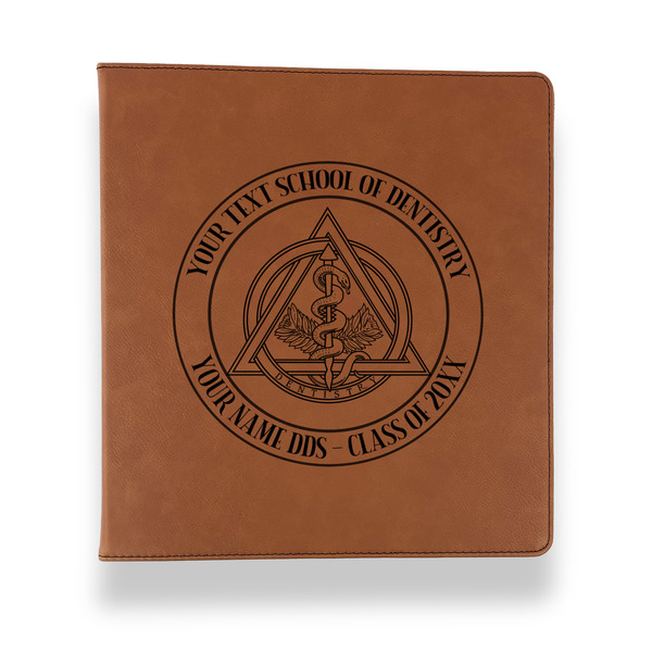 Custom Dental Insignia / Emblem Leather Binder - 1" - Rawhide (Personalized)