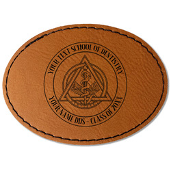 Dental Insignia / Emblem Faux Leather Iron On Patch - Oval (Personalized)