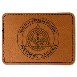 Dental Insignia / Emblem Faux Leather Iron On Patch - Rectangle (Personalized)