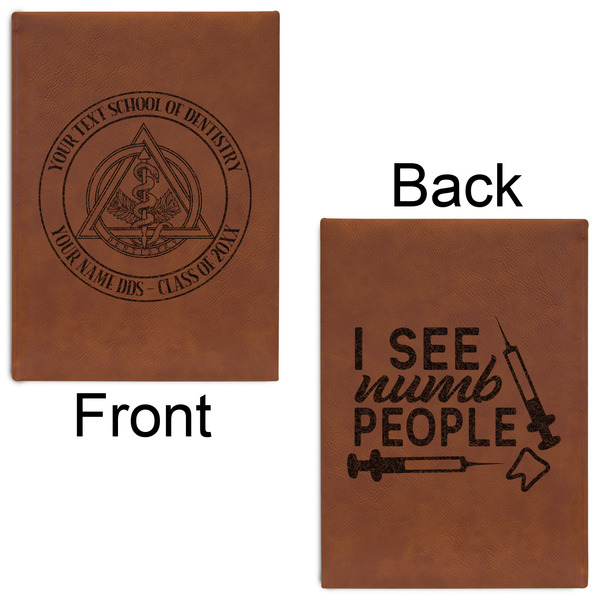Dental Insignia / Emblem Leatherette Sketchbooks - Large - Double Sided - Front & Back View