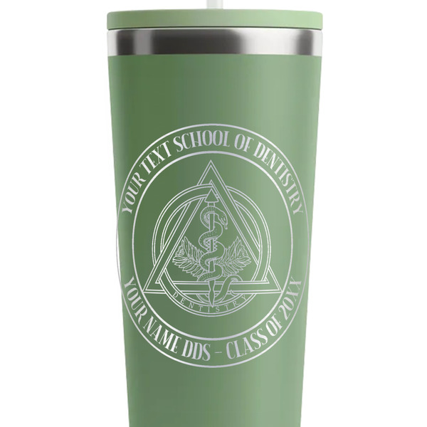 Dental Insignia / Emblem Light Green RTIC Everyday Tumbler - 28 oz. - Close Up