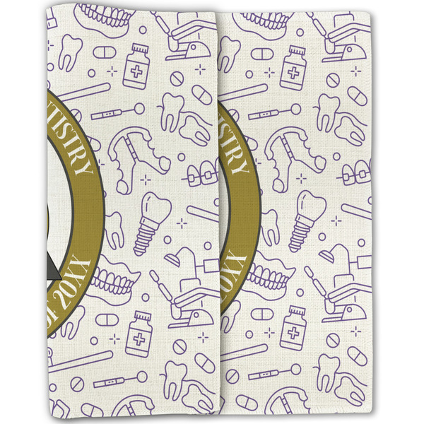 Dental Insignia / Emblem Linen Placemat - Double Sided - Folded Half