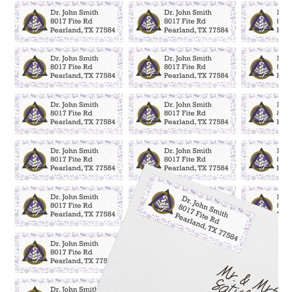 Dental Insignia / Emblem Mailing Label on Envelope - Multiple Labels