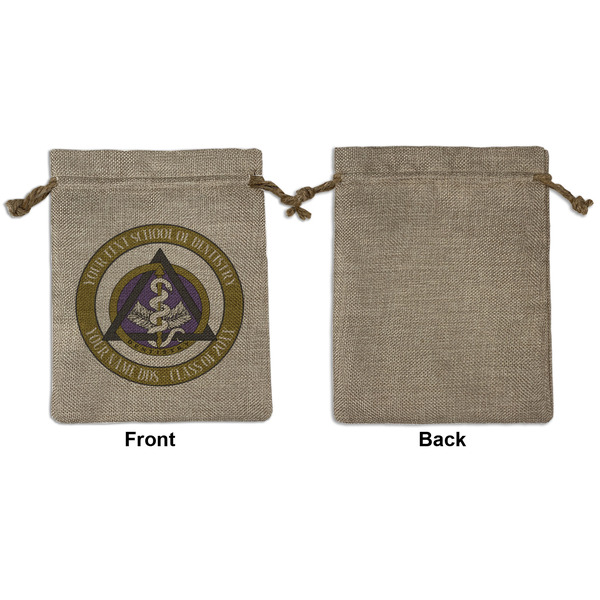 Dental Insignia / Emblem Medium Burlap Gift Bag - Front Approval