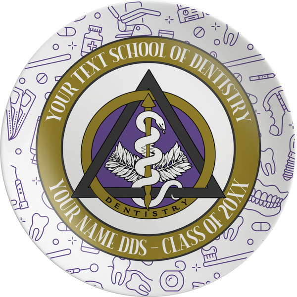 Custom Dental Insignia / Emblem Melamine Salad Plate - 8" (Personalized)