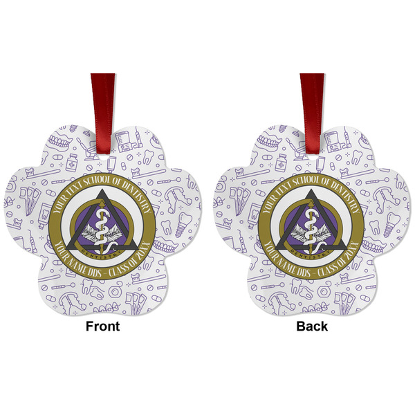 Dental Insignia / Emblem Metal Paw Ornament - Front and Back