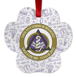 Dental Insignia / Emblem Metal Paw Ornament - Double-Sided (Personalized)