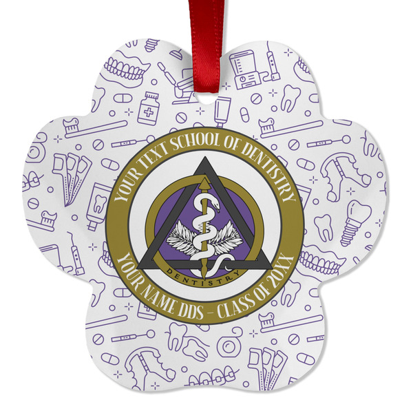 Dental Insignia / Emblem Metal Paw Ornament - Front