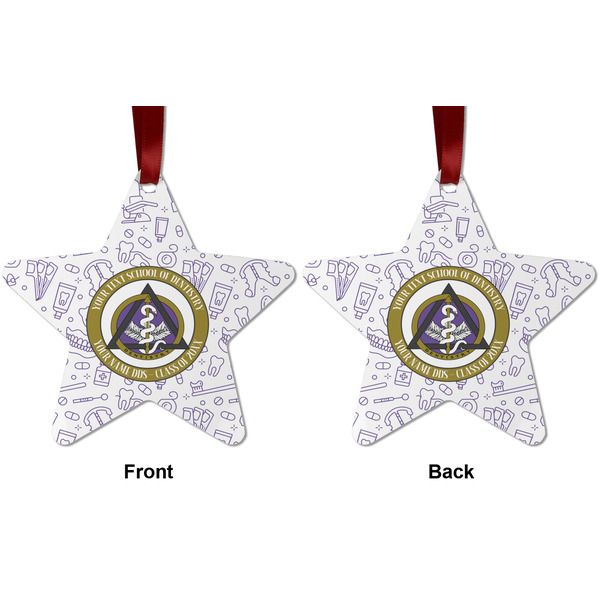 Dental Insignia / Emblem Metal Star Ornament - Front and Back