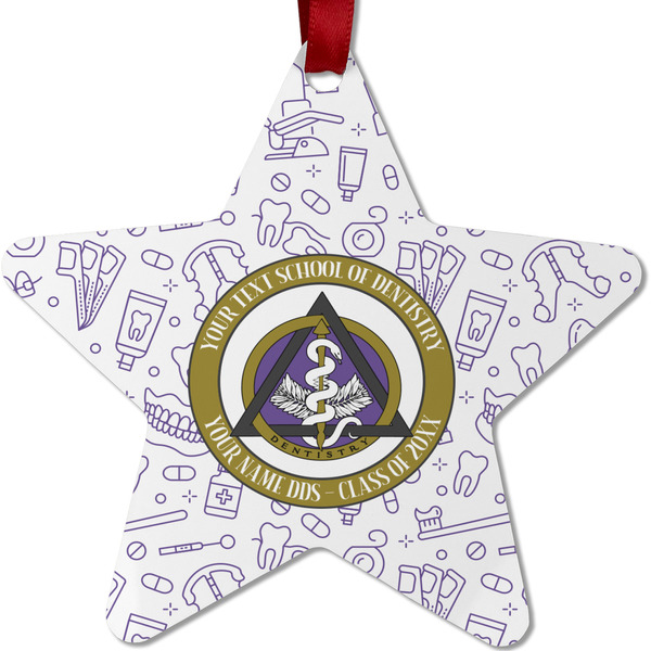 Dental Insignia / Emblem Metal Star Ornament - Front