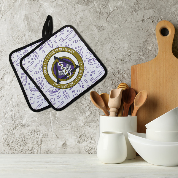 Dental Insignia / Emblem Neoprene Pot Holder - Set of 2  LIFESTYLE