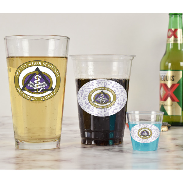 Dental Insignia / Emblem Pint Glass - Two Content - In Context