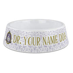 Dental Insignia / Emblem Plastic Dog Bowl - Large (Personalized)