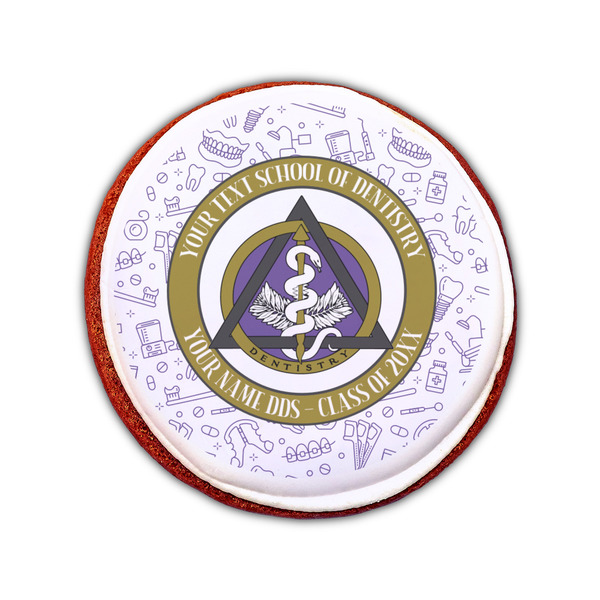 Dental Insignia / Emblem Printed Icing Circle - Small - On Cookie