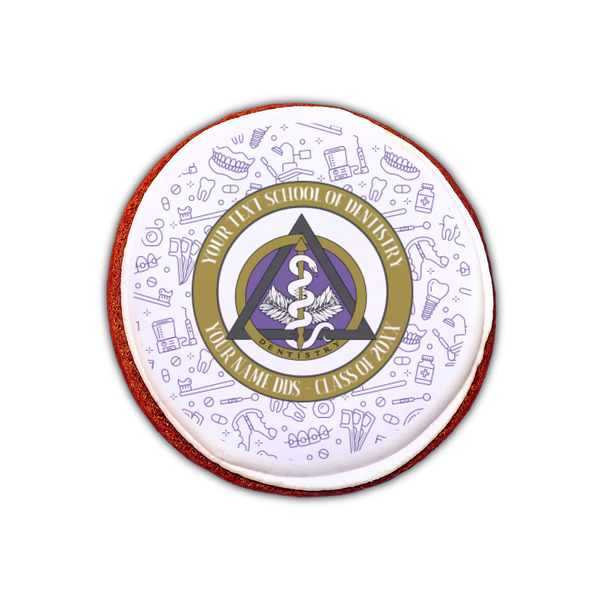 Dental Insignia / Emblem Printed Icing Circle - XSmall - On Cookie