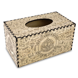Dental Insignia / Emblem Wood Tissue Box Cover - Rectangle (Personalized)