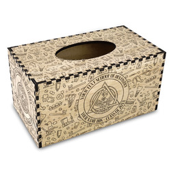 Dental Insignia / Emblem Wood Tissue Box Cover - Rectangle (Personalized)