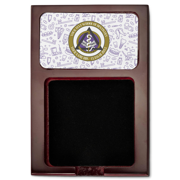 Dental Insignia / Emblem Red Mahogany Sticky Note Holder - Flat
