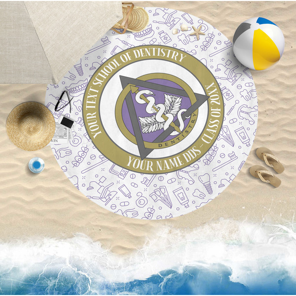 Dental Insignia / Emblem Round Beach Towel Lifestyle