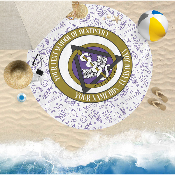Dental Insignia / Emblem Round Beach Towel Lifestyle