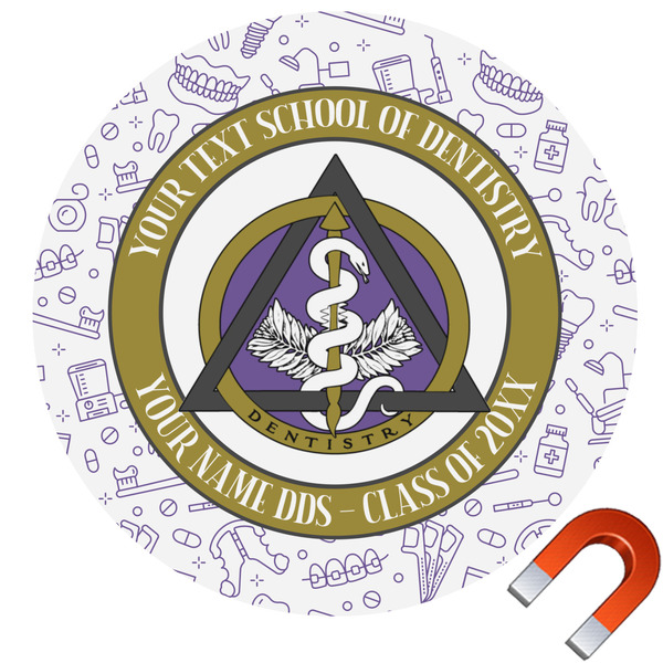 Custom Dental Insignia / Emblem Round Car Magnet - 6" (Personalized)