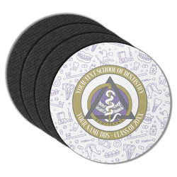 Dental Insignia / Emblem Round Rubber Backed Coasters - Set of 4 (Personalized)