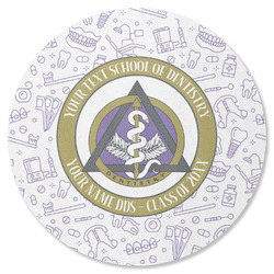 Dental Insignia / Emblem Round Rubber Backed Coaster - Single (Personalized)