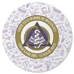 Dental Insignia / Emblem Round Rubber Backed Coaster - Single (Personalized)