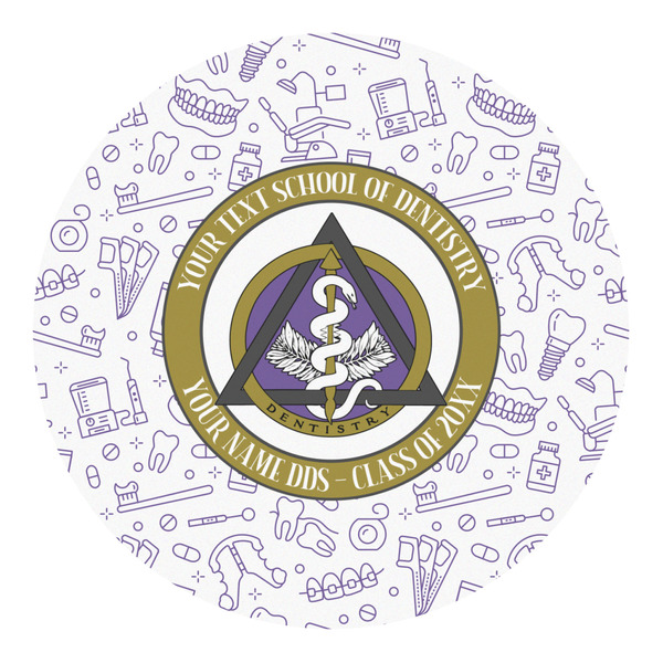 Custom Dental Insignia / Emblem Round Decal - Small (Personalized)