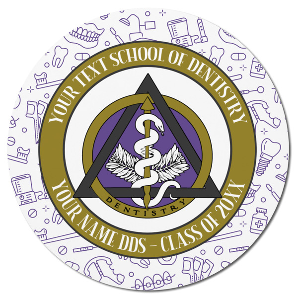 Dental Insignia / Emblem Round Fridge Magnet - FRONT