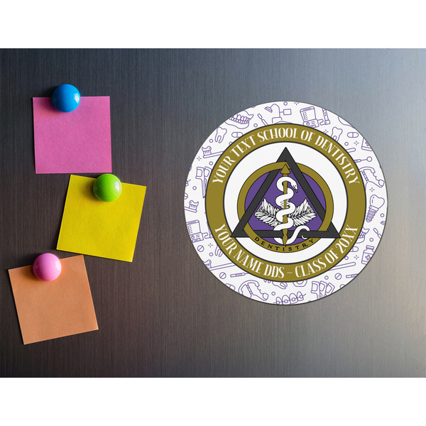 Dental Insignia / Emblem Round Fridge Magnet - LIFESTYLE