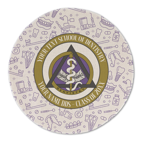 Dental Insignia / Emblem Round Linen Placemats - FRONT (Single Sided)