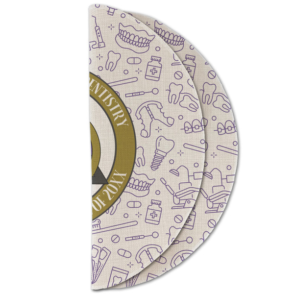 Dental Insignia / Emblem Round Linen Placemats - HALF FOLDED (double sided)